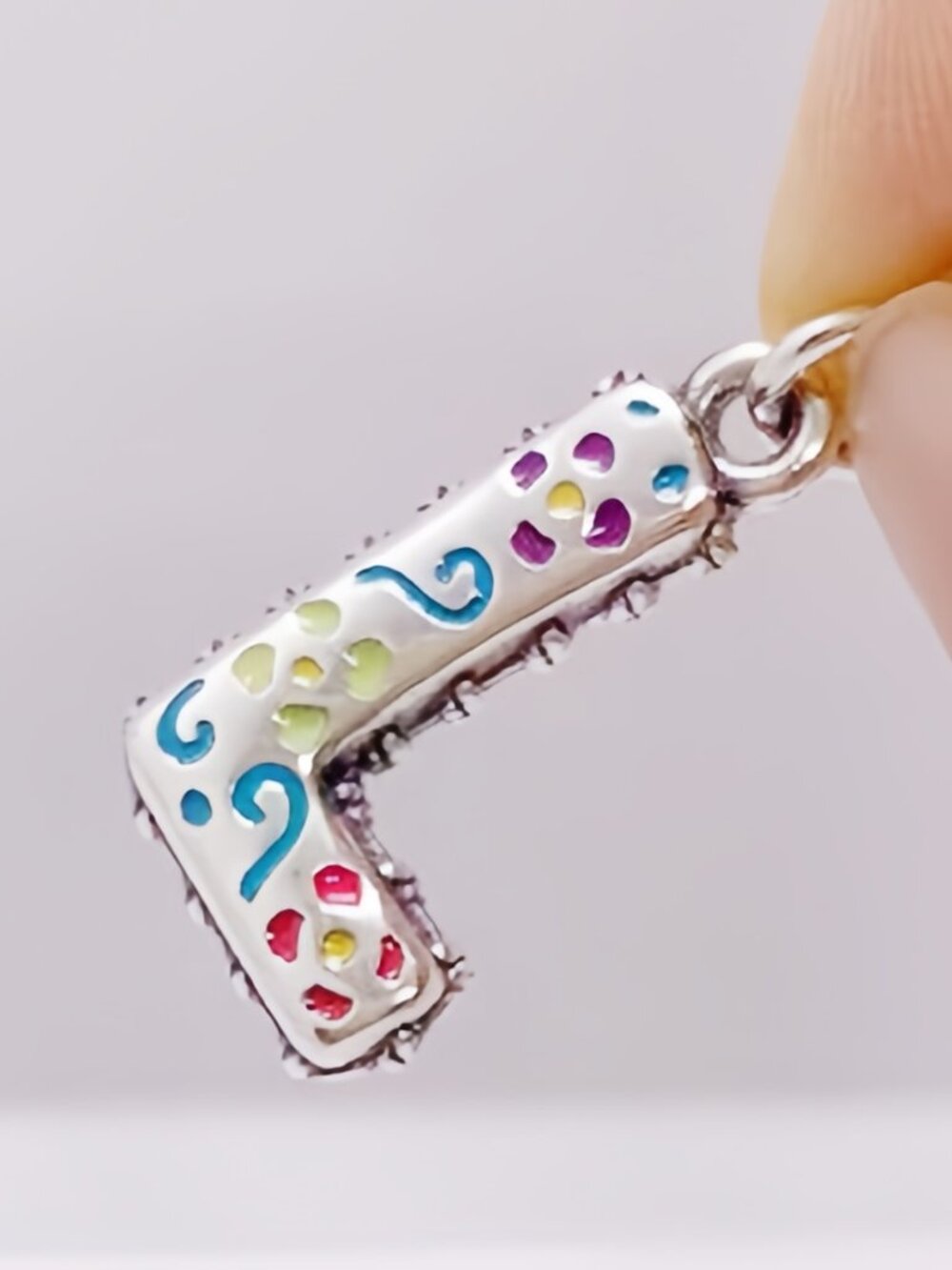 James Avery Enamel Consuela Floral Initial Charm